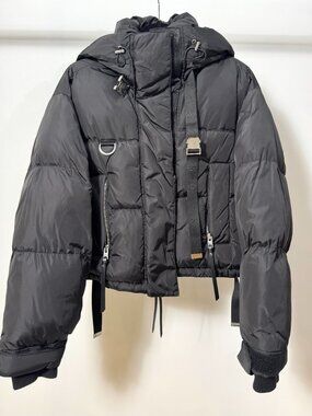 Shoreditch Ski Club Black Cropped Puffer Jacket